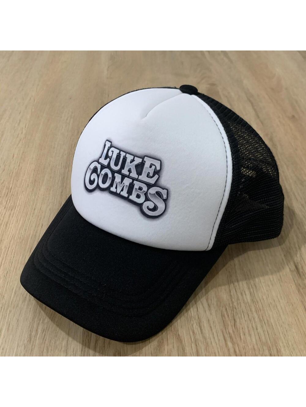 Luke Combs Tour Trucker Hat Foam Front Black Mesh Snapback